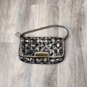 Small Coach shoulder purse with metallic C pattern